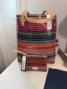 Consuela Multicolor Everyday Stripe Tote with Matching Pouch